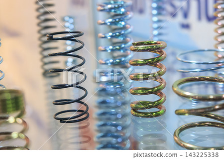 Collection of various sizes of metal wire coil springs Collection of various sizes of metal wire coil springs 143225338