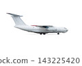 Big wide body freight transport airplane isolated on white background 143225420