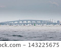 lots of sailing derricks on the horizon on a clear sunny day, young participants of the Optimist class city championship 143225675