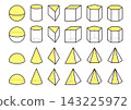 3D Shapes Set - Yellow 143225972