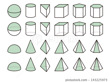 3D Shapes Set - Green 3D Shapes Set - Green 143225973