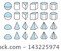 3D Shapes Set - Blue 143225974