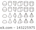 Set of 3D shapes (monochrome) 143225975