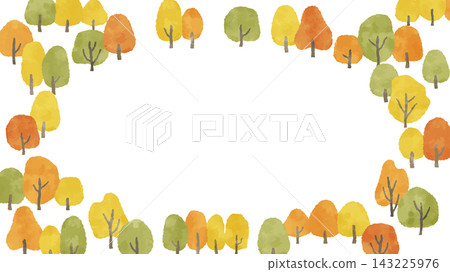 A 16:9 background featuring warm, autumn-colored trees surrounding the copy space; watercolor-style vector illustration. A 16:9 background featuring warm, autumn-colored trees surrounding the copy space; watercolor-style vector illustration. 143225976