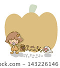 An illustration of children participating in Halloween and a ghost with candy in its mouth. 143226146