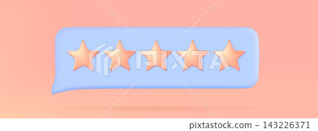Five-star rating icon for review system design 143226371