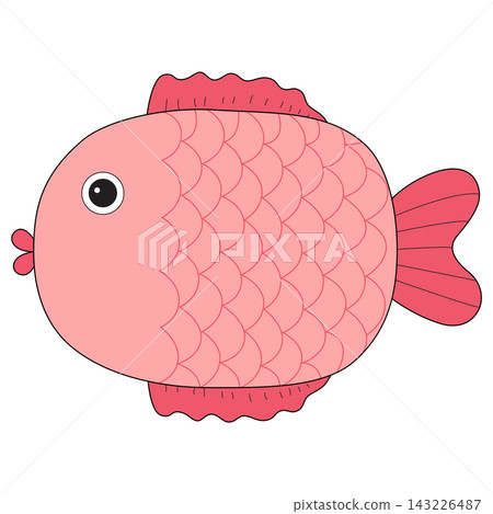 Illustrations of fish in various cute shapes Illustrations of fish in various cute shapes 143226487