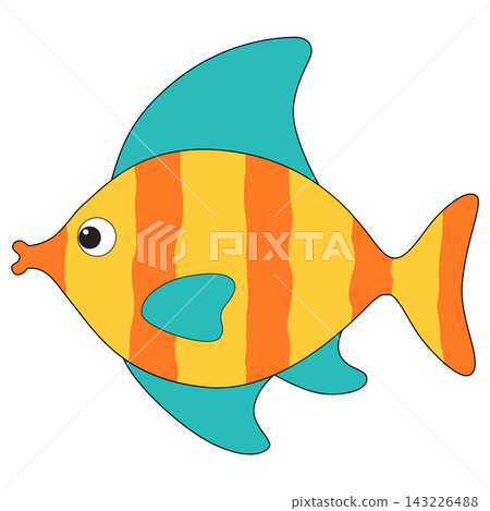 Illustrations of fish in various cute shapes Illustrations of fish in various cute shapes 143226488