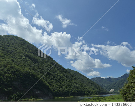 River and mountain scenery in Yeongwol, Gangwon-do. River and mountain scenery in Yeongwol, Gangwon-do. 143226603