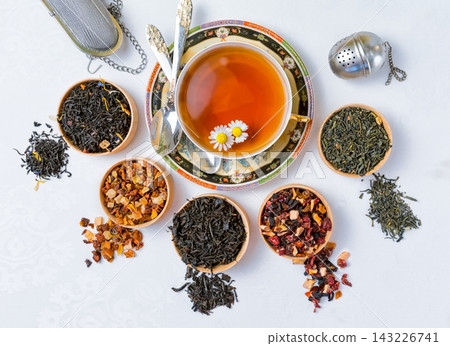 tea, fruit tea, Cup of tea, various kinds of tea, tea on the table tea, fruit tea, Cup of tea, various kinds of tea, tea on the table 143226741