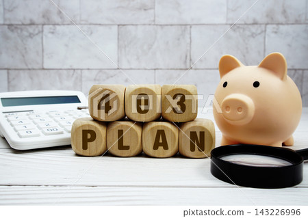 403B Plan alphabet letters with piggy bank, calculator and magnifying glass 403B Plan alphabet letters with piggy bank, calculator and magnifying glass 143226996