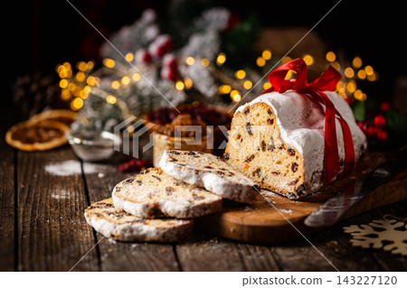 Traditional Christmas Stollen. Traditional Christmas Stollen. 143227120