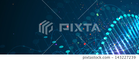Futuristic molecule structure, DNA sequence, connected neural web Futuristic molecule structure, DNA sequence, connected neural web 143227239