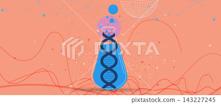 Futuristic molecule structure, DNA sequence, connected neural web Futuristic molecule structure, DNA sequence, connected neural web 143227245