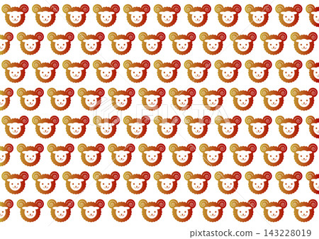 Seamless pattern of sheep faces with a red gradient. Seamless pattern of sheep faces with a red gradient. 143228019