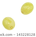 Falling green grapes isolated on white background with clipping path 143228128