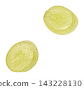 Falling green grape slices isolated on white background with clipping path 143228130