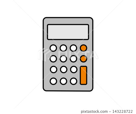 A simple gray and orange calculator illustration. 143228722