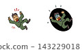 An illustration of a man depicting the contrast between success and failure. 143229018
