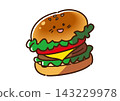 Hamburger Cute and laid-back character 143229978