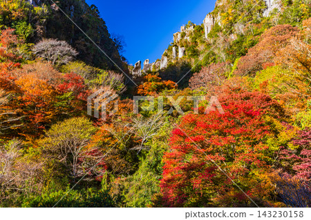 Yabakei, Oita Prefecture: A valley dyed in autumn colors. Yabakei, Oita Prefecture: A valley dyed in autumn colors. 143230158
