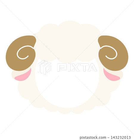 Sheep head mask, horns, white Sheep head mask, horns, white 143232013