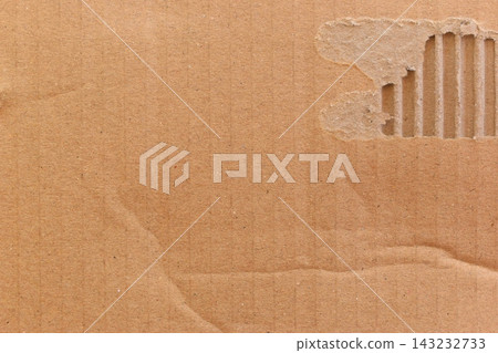 tear brown cardboard box texture background, recycle material 143232733