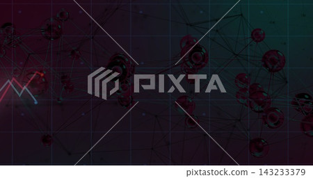 Pulsing glossy node cluster drifting across virtual grid, revealing ring spheres and wireframe mesh Pulsing glossy node cluster drifting across virtual grid, revealing ring spheres and wireframe mesh 143233379