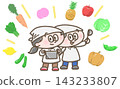 Illustration of a child cooking 143233807