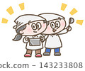 Illustration of a child cooking 143233808
