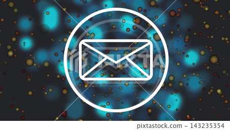 Glowing envelope icon pulsing inside double ring on charcoal canvas, showing teal-blue glow Glowing envelope icon pulsing inside double ring on charcoal canvas, showing teal-blue glow 143235354
