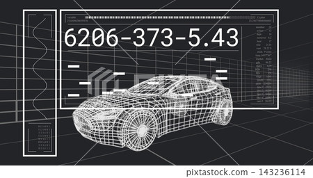 Vertical video: 3D car wireframe updating on input animating HUD 6206-373-5 Vertical video: 3D car wireframe updating on input animating HUD 6206-373-5 143236114