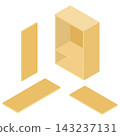 Isometric illustration of flat-pack furniture (vector illustration) 143237131