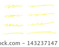 Yellow underlining pen set for hand-drawing. 143237147