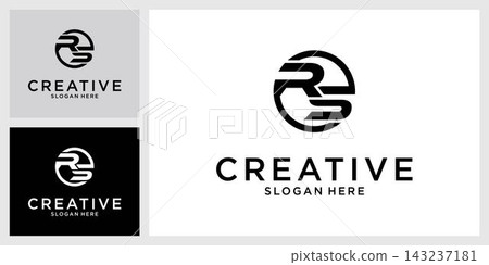 RS or SR initial letter logo design vector RS or SR initial letter logo design vector 143237181
