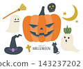 Halloween cute illustration material set 143237202