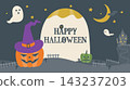 Halloween ghost and pumpkin background 143237203