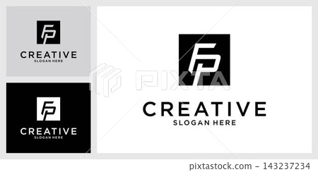 FP or PF initial letter logo design vector FP or PF initial letter logo design vector 143237234