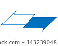 Double arrow banner icon 02 Blue 143239048