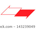 Double Arrow Banner Icon 02 Red 143239049