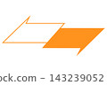 Double arrow banner icon 02 Orange 143239052