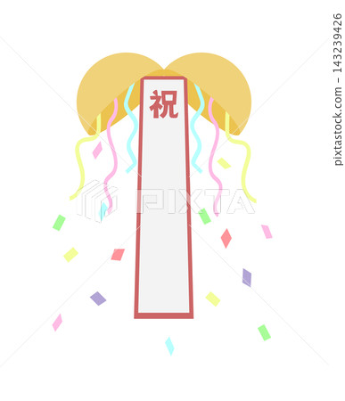 一個裝飾球，上面掛著一條布條。 143239426