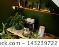 Home coffee corner with coffee machine and brewing tools 143239722