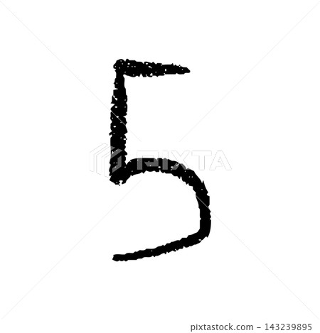 Illustration of the handwritten number 5 Illustration of the handwritten number 5 143239895