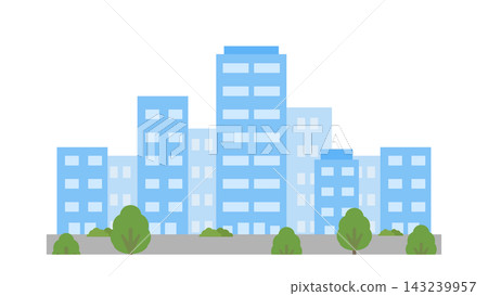 城市景觀和高層辦公大樓的景色 城市景觀和高層辦公大樓的景色 143239957