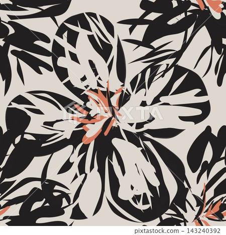 Beige Abstract Floral seamless pattern design for fashion and home textiles, graphics and backgrounds Beige Abstract Floral seamless pattern design for fashion and home textiles, graphics and backgrounds 143240392