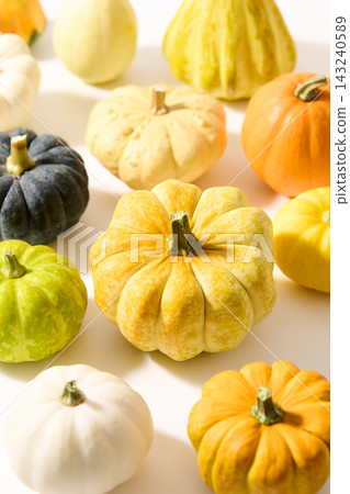 Colorful ornamental pumpkins, Halloween theme Colorful ornamental pumpkins, Halloween theme 143240589