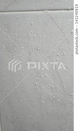 Water drops on gray bathroom tile texture. Water drops on gray bathroom tile texture. 143240919