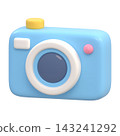 3D illustration of a stylized camera with a transparent background. 143241292
