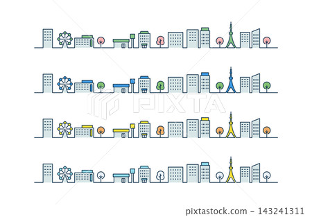 城市街景(春、夏、秋、冬) 城市街景(春、夏、秋、冬) 143241311